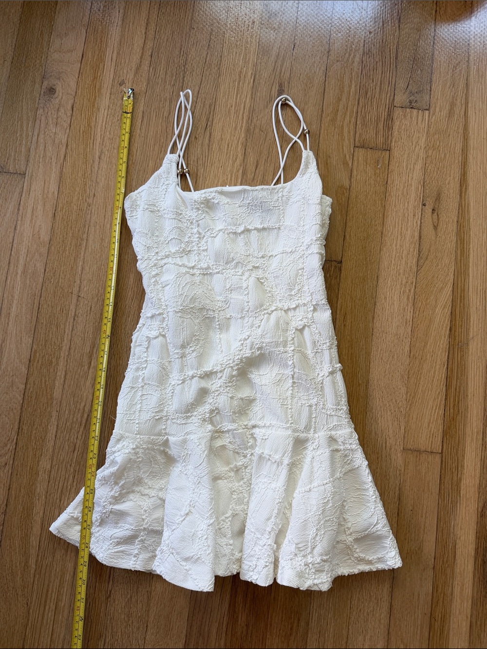 PrettyLittleThing White Textured Mini Dress